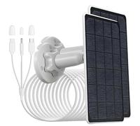 Lot de 2 panneaux solaires 3 W 5 V pour caméra de sécurité sans fil | IP65, 3 connecteurs MicroUSB/Type-C/DC35135, compatible avec plus de séries de caméras telles que Ring, Reolink et Argus
