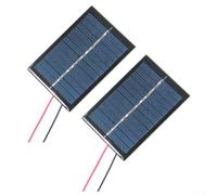 Lot de 2 panneaux solaires 6 V, 0,6 W 6 V, panneau solaire polycristallin avec fil de 15 cm pour projets solaires de bricolage, éclairage de jardin, éclairage de rue, installation domestique