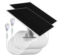 Lot de 2 panneaux solaires 6 W compatibles avec caméra Google Nest pour extérieur et intérieur et caméras de 2e génération (version batterie) Installation facile IP66 Câble de 4 m