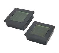 Lot de 2 panneaux solaires carrés de rechange pour lampes de jardin extérieures, LED blanc chaud ou coloré avec cellule en silicone amorphe, pièces de réparation de lanternes solaires, noir