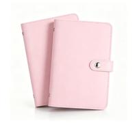 Lot de 2 paquets de 100 enveloppes avec classeur | Organiseur de budget pour espèces, design double face, bloc-notes rose, dossier de remplissage d'argent