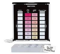 Lot de 2 paquets de 100 testeurs de piscine 2 en 1, test de pH et de chlore pour piscine, test d'agitation DPD1 et Phenol Red Tablettes de réactifs