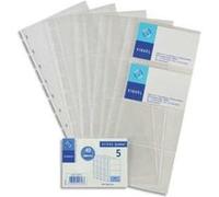 Lot de 2 paquets de 5 Recharges de pochettes pour porte-cartes de visite Géode - Dim. L11,2 x H25,3 cm incolore G