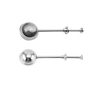 Lot de 2 passoires à thé en vrac en acier inoxydable 304 avec poignée télescopique, 2 styles de pinces à thé, infuseur à thé, filtre à farine, passoire à thé pour thé en vrac, sucre, farine, épices