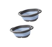 Lot de 2 passoires alimentaires pliables, panier de rangement en silicone résistant à la, passoire pliable pour comptoir d ' évier, passoire alimentaire résistante à la