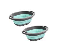 Lot de 2 passoires alimentaires pliables, panier de rangement en silicone résistant à la, passoire pliable pour comptoir d ' évier, passoire alimentaire résistante à la