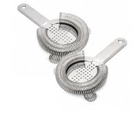 Lot de 2 passoires cocktail acier inoxydable 16,5×9,8 cm passoire fine | Acier 304 lavable lave-vaisselle, ressort amovible, poignée ergonomique avec trou de suspension