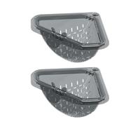 Lot de 2 passoires magnétiques pour évier de cuisine, panier de vidange d'angle à ouverture torsadée, support de rangement magnétique pour éponge, organisateur d'angle d'évier peu encombrant