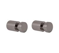 Lot de 2 patères COLORADO en laiton gris métal brossé 3cm x 1,6cm