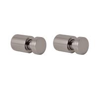 Lot de 2 patères COLORADO en laiton gris métal poli 3cm x 1,6cm