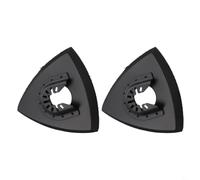 Lot de 2 patins de ponçage triangulaires à dégagement rapide pour outils multifonctions oscillants, matériau PU, noir, 93 mm