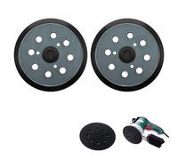 Lot de 2 patins de rechange pour ponceuse orbitale à 8 trous de 12,7 cm compatibles avec Makita M9204 BO5030 BO5031 DBO180Z BO8041 DBO180RMJ BO5041 BO5010 BO5011 BO5012, tampon de rechange avec base