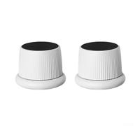 Lot de 2 patins réglables pour rehausseurs de meubles avec design rotatif fileté et pieds antidérapants pour tables, chaises, bureaux, maison, bureau, facilité de nettoyage (blanc)