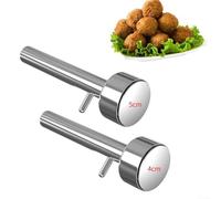 Lot de 2 pelles à falafel en acier inoxydable - Presse à boulettes de viande professionnelle et pelle à biscuits - Outil de cuisine facile à libérer - 4 cm 5 cm