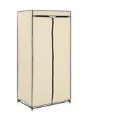 Lot de 2 penderies, crème, 75 × 50 × 160 cm, avec cadre en métal solide, housse en polyester respirant, tringle à vêtements, système d'emboîtement, pour chambre à coucher, couloir, chambre d'enfant
