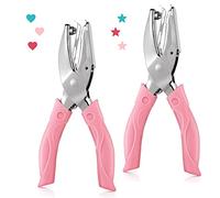 Lot de 2 perforatrices en métal en forme de cœur avec poignée souple pour loisirs créatifs, étiquettes, vêtements, billets, scrapbooking (trou en forme de cœur et d'étoile)