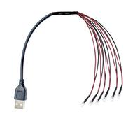 Lot de 2 perles LED USB, mini veilleuse/lampes pour éclairage intérieur, décoration de maison de poupée, kit de diorama, diode LED ronde 3 mm/5 mm (blanc 6000 K, USB 6 LED -5 mm)