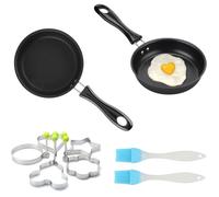 Lot de 2 Petites Poele Induction 12cm, Mini Poêle Antiadhésives, Poele Oeuf au Plat, avec Poignée, Portable Mini Poele
