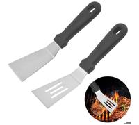 Lot de 2 petites spatules en acier inoxydable - Mini spatules de service - Spatules plates en métal pour la cuisine