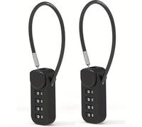 Lot de 2 petits cadenas à combinaison à 4 chiffres avec code pour bagages, valise, casier de gym, sac à dos, boîte à fermeture éclair, porte, voyage, utilisation en extérieur
