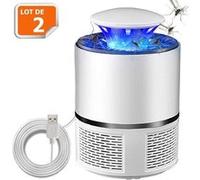 Lot de 2 photocatalyseurs à LED tueur d'insects et de moustiques - 12 x 21 cm HobbyTech