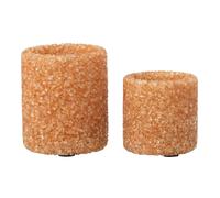 Lot de 2 Photophores en Verre Pierre 9cm Rouille