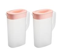 Lot de 2 Pichet en Plastique avec Couvercle, 2,5 L Carafe d'eau pour Frigo | Carafe à Eau pour Porte de Réfrigérateur, Pichet à Jus avec Poignée pour Thé Glacé Limonade Lait Boissons Froides ou Chaudes
