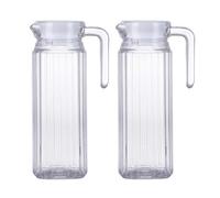 Lot De 2 Pichets En Verre De 37 Onces Avec Couvercle, Pichet D'eau Chaude-froide, Carafe À Jus Et À Boisson D