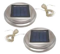 Lot de 2 pièces de rechange pour lampe solaire, 30 LED pour arrosoir solaire, dessus lampe rechange ronds étanches, guirlande lumineuse jardin à faire soi-même, extérieur, blanc chaud