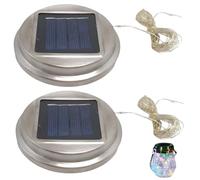 Lot de 2 pièces de rechange pour lampe solaire, 30 LED pour arrosoir solaire, dessus lumière ronds étanches remplacement, guirlande lumineuse jardin à faire soi-même, colorée pour l'extérieu