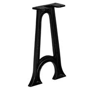 Lot de 2 pieds de banc en fonte en forme de A avec base arquée | Fonte massive, finition laquée, trous pré-percés, utilisation sur banc ou table d'appoint, style industriel vintage