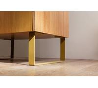 Lot de 2 pieds de meuble en métal - Pieds de table industriels robustes pour banc, console, buffet, table basse - Supports modernes en acier pour bricolage (Noir/Blanc/Argent/Or/Chrome/Crème) (Crème