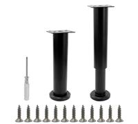 Lot de 2 pieds de meubles réglables en hauteur avec socle, 18 à 30 cm, pieds pour meubles, en acier laminé à froid, pied de sommier à lattes, pied réglable pour meubles de bricolage personnalisés,