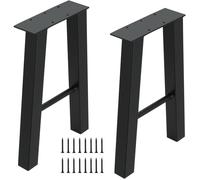 Lot de 2 pieds de table 16x17,7"" - métal - Jusqu'à 400 kg Noir