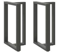 Lot de 2 pieds de table bar en forme de T, anthracite, 60 x 35 x (90-91) cm | Acier revêtu par poudre, pieds réglables, tube 80 x 40 x 1 mm, vis M5 x 18 incluses, montage requis