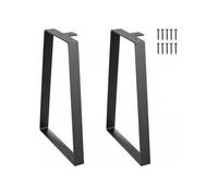 Lot de 2 pieds de table basse trapézoïdaux 40 6 cm en acier massif noir charge 181 kg pour table de nuit et bureau d'enfant