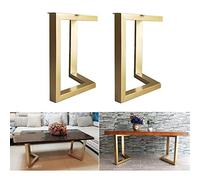 Lot de 2 pieds de table industriels en métal noir de rechange pour table basse, table à manger, bureau ou banc, robustes, 50,8 cm de large x 45,7 cm de haut.