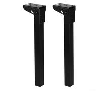 Lot de 2 pieds de table pliants en fer avec charnières à ressort à 90° pour tables à faire soi-même, lits, canapés, meubles de camping, noir