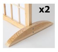 Lot de 2 pieds pour paravent en bois naturel - 2.8 x 33 x 0.8 cm