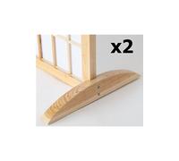Lot de 2 pieds pour paravent en bois naturel - 2.8 x 33 x 0.8 cm - -