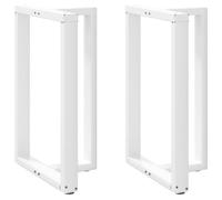 Lot de 2 pieds pour table de bar en T Blanc 60 x 35 x (90-91) cm Acier | Pieds réglables, vis incluses, trous pré-percés, design géométrique, surface lisse, utilisation table bar
