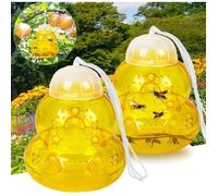 Lot de 2 Piège à Frelon à Suspendre, Piège Guêpes et Frelons Exterieur, Piege Frelon Asiatique en Réutilisable, Piège à Mouche,