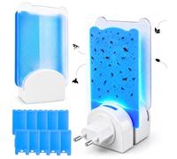 Lot de 2 Piege à Mouche Moustique avec lumière Bleue, pièges à Mouches d'intérieur + 10 Cartes de Colle,Non Toxique, Prise Anti Insectes Electrique, Moustique Tueur avec UV Lampe pour Fly, Moustiques