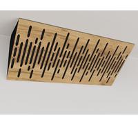 Lot de 2 pièges à basses d'angle acoustiques étroits | Diffusion - Réflexion - Insonorisation - Isolation | 23x50cm | Plaques perforées de couleur : (Chêne, WAVE-Horizont)