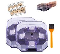 Lot de 2 pièges à cafards réutilisables, design anti-fuite, sain et sans | 4 entrées, fenêtre transparente de moniteur, attrape-cafards non toxique pour la cuisine, la maison, la lutte contre les