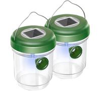 Lot de 2 pièges à guêpes d'extérieur à suspendre avec lumière LED - Réutilisables - Pour cour, terrasse, jardin