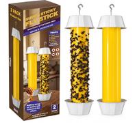 Lot de 2 pièges à mouches adhésifs à suspendre pour l'intérieur et l'extérieur à la maison, attrape-insectes volants super collants pour mouches, moucherons, moustiques et mites