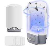 Lot de 2 pièges à mouches d'intérieur à brancher avec 6 recharges | Piège à mouches à fruits pour intérieur et cuisine. Attrape-moucherons, mites et moustiques. Inodore et sans danger pour les