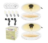 Lot de 2 pièges à puces pour la maison avec 4 ampoules LED, 12 papiers adhésifs, non toxiques, inodores, attrape-puces pour la maison, les tapis, la literie