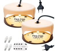 Lot de 2 pièges à puces ronds - Piège à puces - Piège à puces - Ampoule intégrée - Pour chambre à coucher, salon, buanderie, cuisine